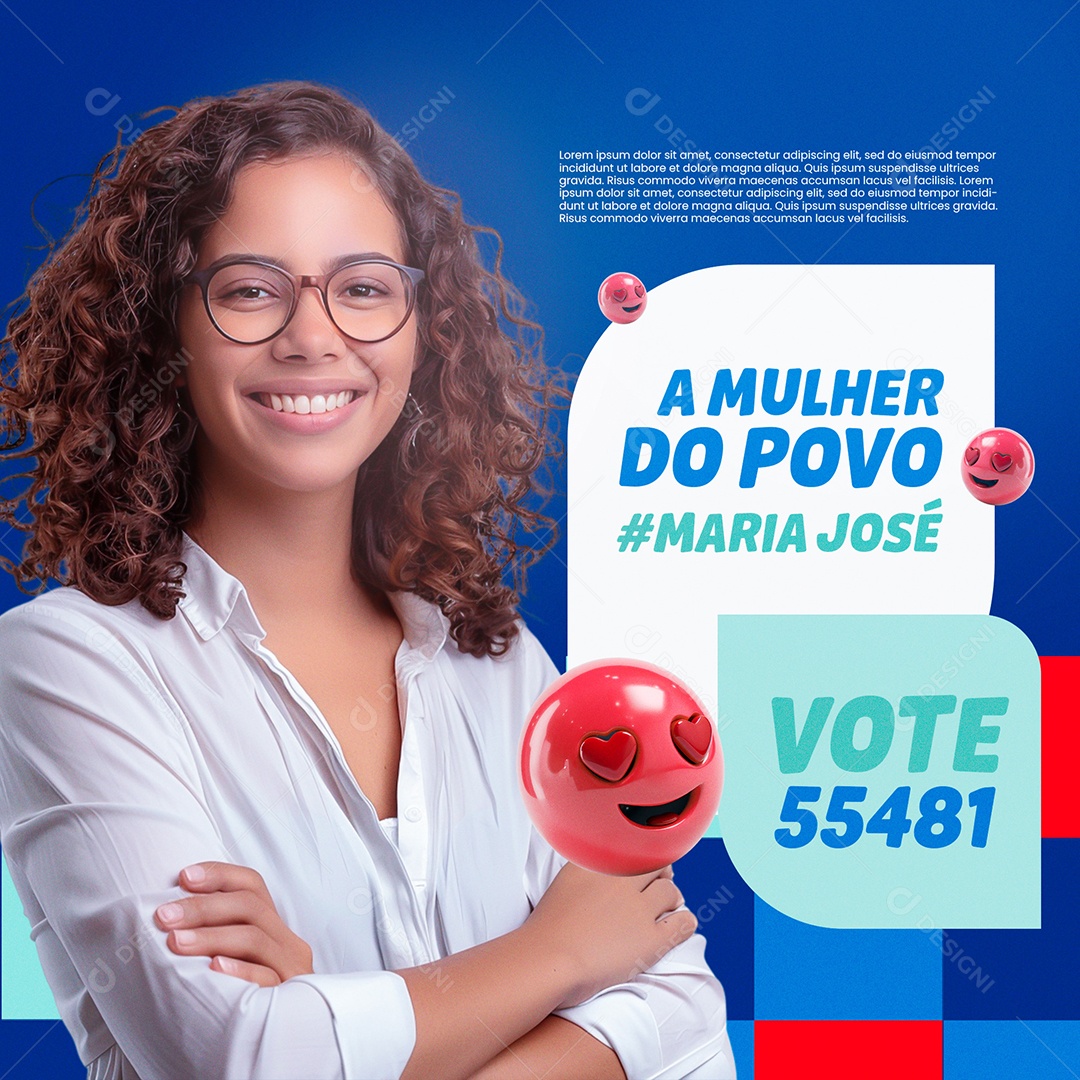 Política a Mulher do Povo Social Media PSD Editável