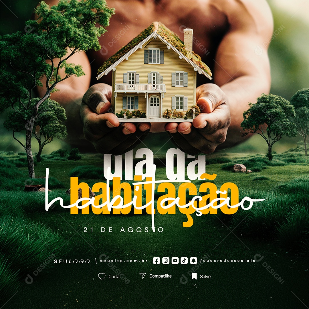 Dia da Habitação 21 de Agosto Social Media PSD Editável