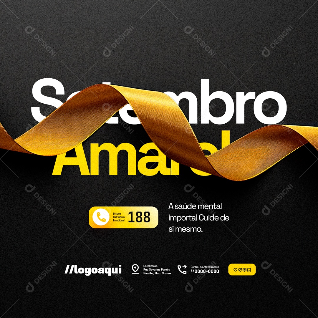 Setembro Amarelo Cuide de Si Mesmo Social Media PSD Editável
