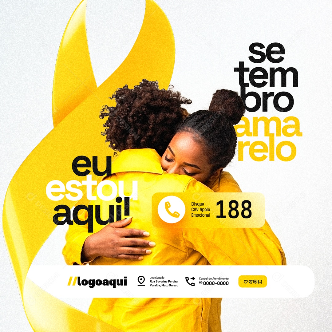 Setembro Amarelo Eu Estou Aqui Social Media PSD Editável