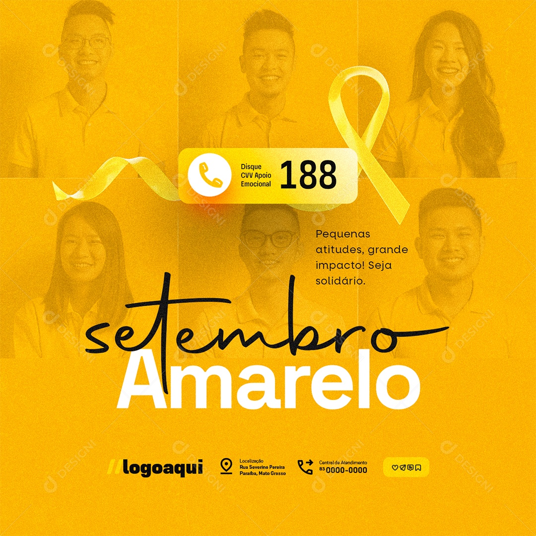 Setembro Amarelo Pequenas Atitudes Social Media PSD Editável