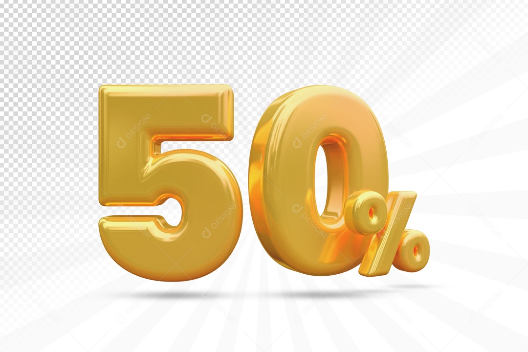 Desconto de 50% Elemento 3D para Composição PSD