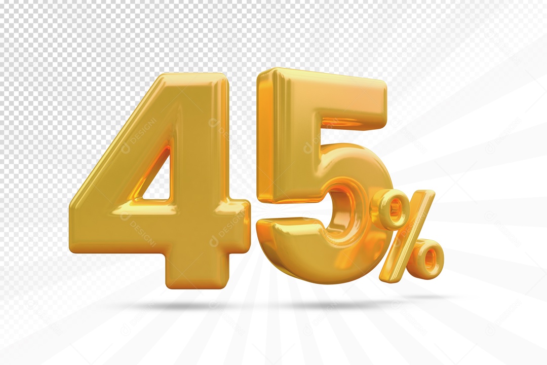 Desconto de 45% Elemento 3D para Composição PSD