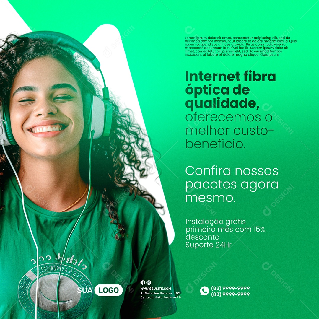 Provedor de Internet Confira Nossos Pacotes Social Media PSD Editável