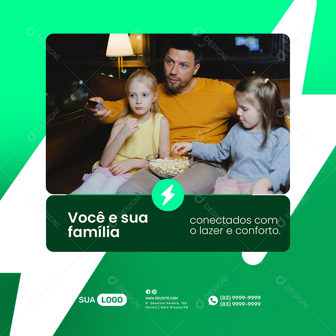 Provedor de Internet Você é Sua Família Social Media PSD Editável