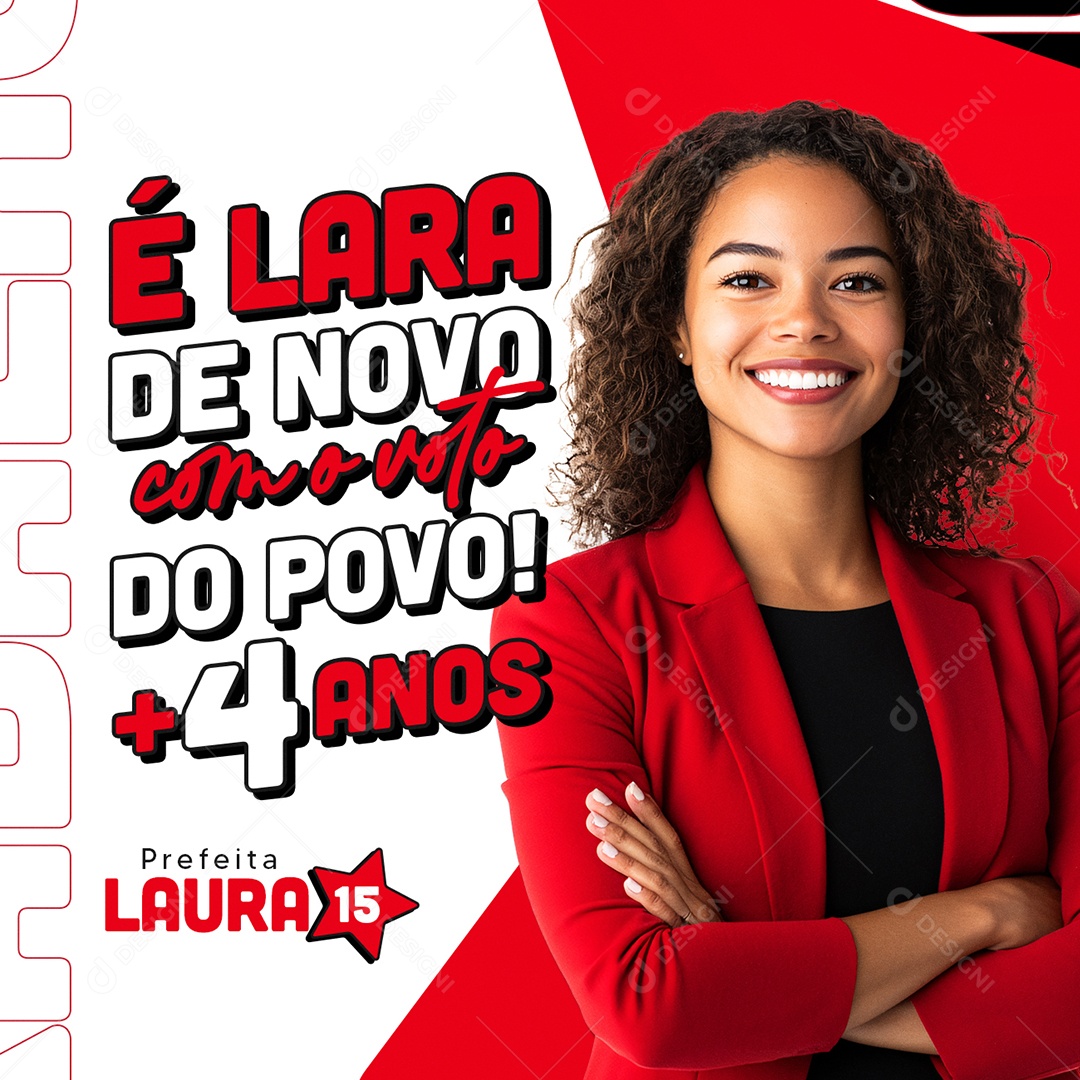 Política Eleições Vitoria Prefeita Laura 15 Social Media PSD Editável