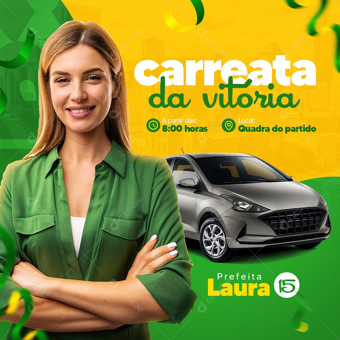 Política Eleições Vitoria Prefeita Laura Social Media PSD Editável
