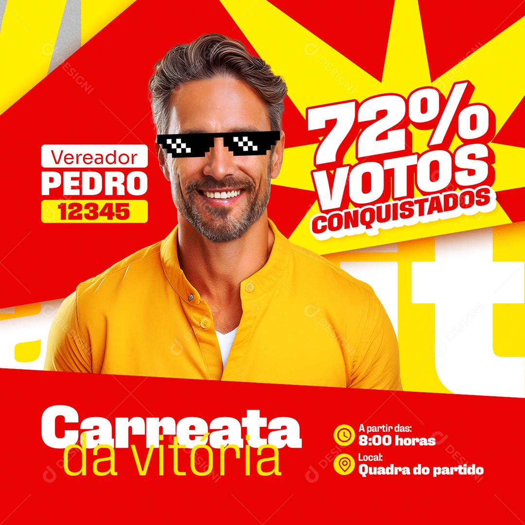 Política Eleições Vitoria Carreata Vereador Pedro Social Media PSD Editável