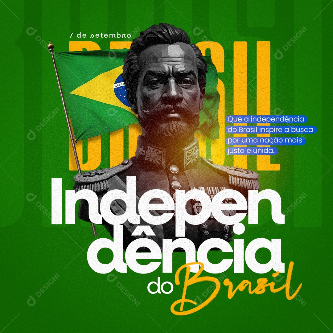 Dia da Independência do Brasil 07 de Setembro Inspire a Busca Social Media PSD Editável