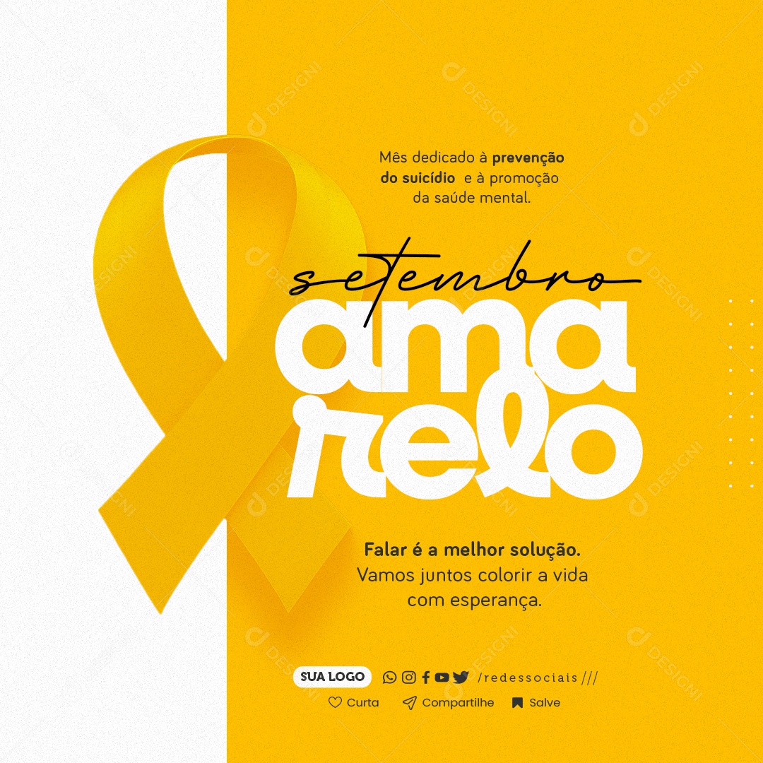 Setembro Amarelo Falar é a Melhor Social Media PSD Editavel