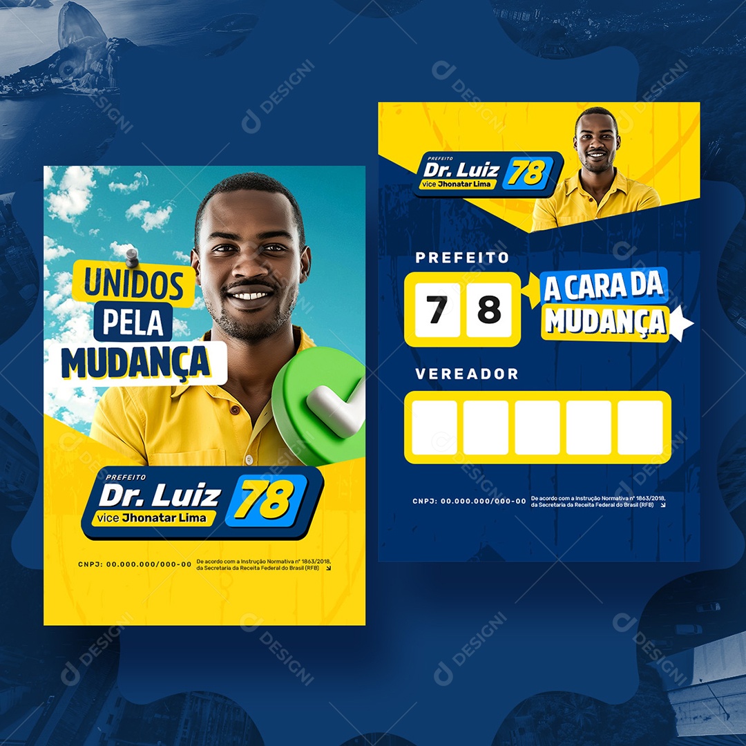 Política Santinho Prefeito Dr Luiz Social Media PSD Editável