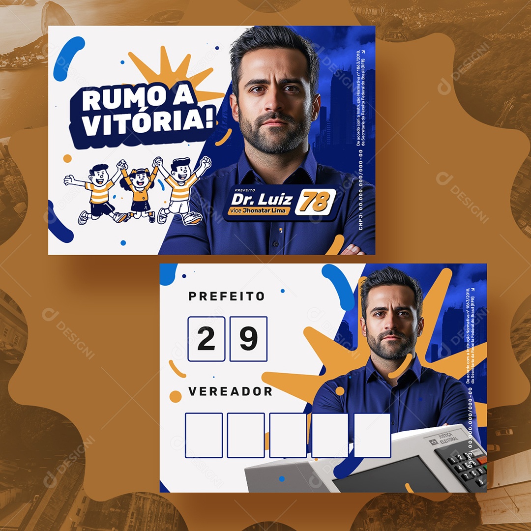 Política Santinho Prefeito Dr Luiz Social Media PSD Editável