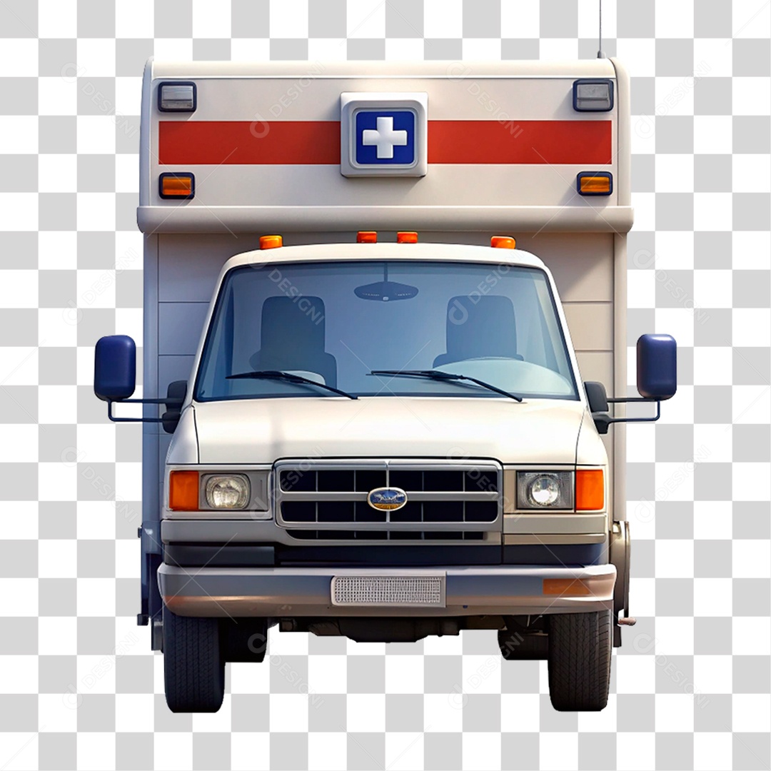 Elemento 3D Ambulância PNG Transparente