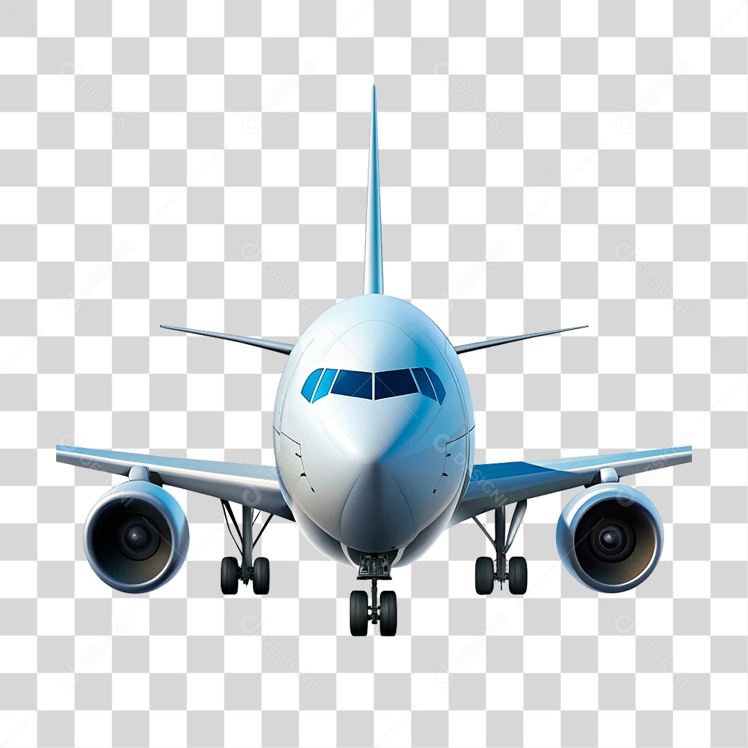 Elemento 3D Avião PNG Transparente