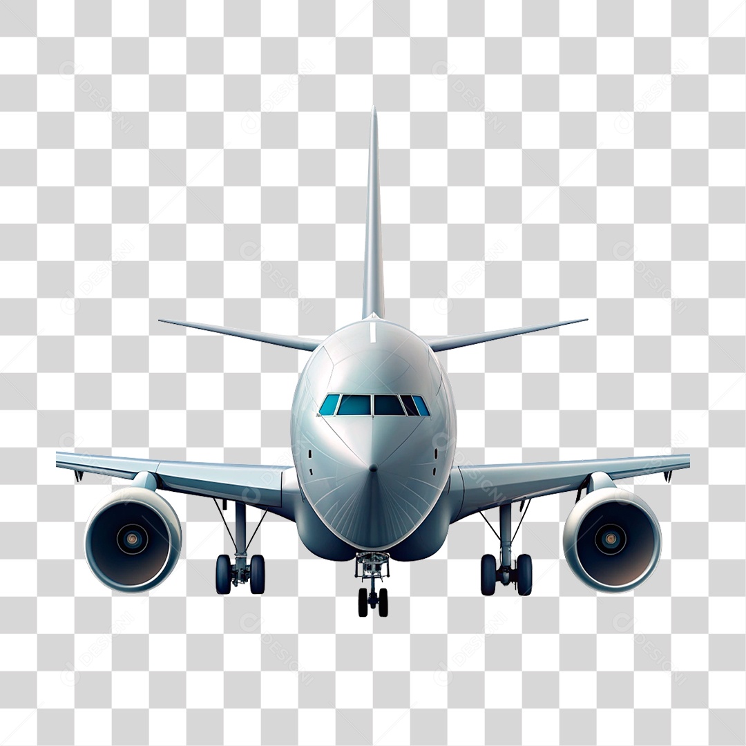 Elemento 3D Avião PNG Transparente