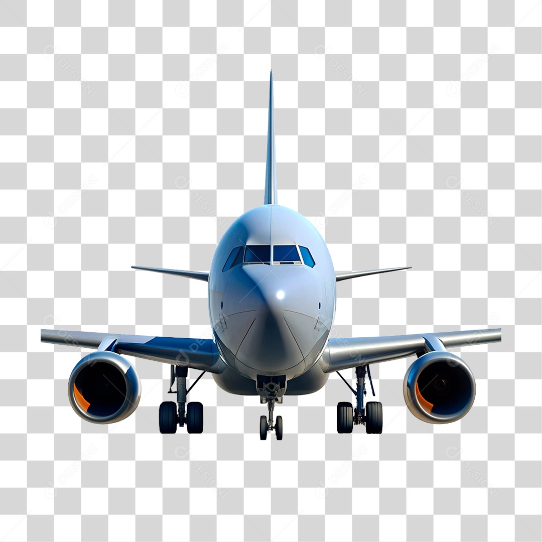 Elemento 3D Avião PNG Transparente