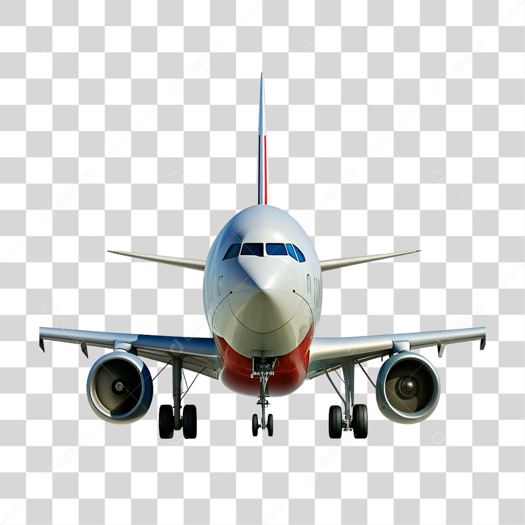 Elemento 3D Avião PNG Transparente