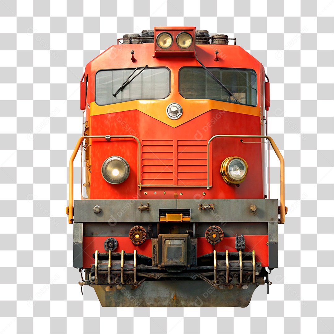 Elemento 3D Locomotiva PNG Transparente
