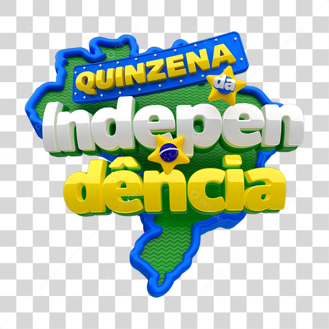 Selo 3D Quinzena da Independência PNG Transparente