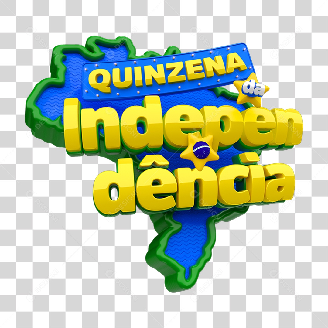 Selo 3D Quinzena da Independência PNG Transparente
