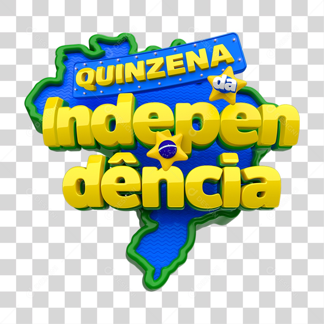 Selo 3D Quinzena da Independência PNG Transparente