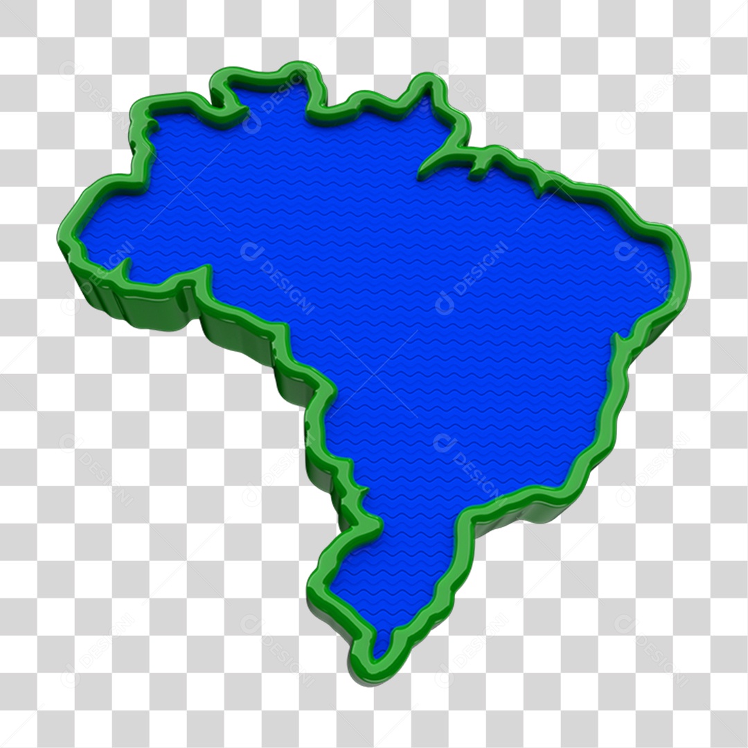 Elemento 3D Mapa do Brasil PNG Transparente