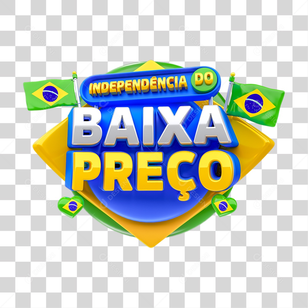 Selo 3D Independência Baixa Preço PNG Transparente