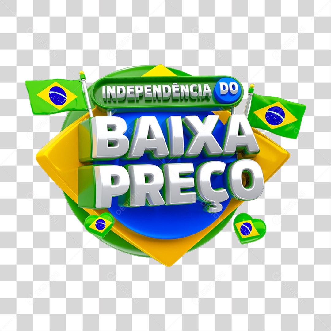 Selo 3D Independência Baixa Preço PNG Transparente