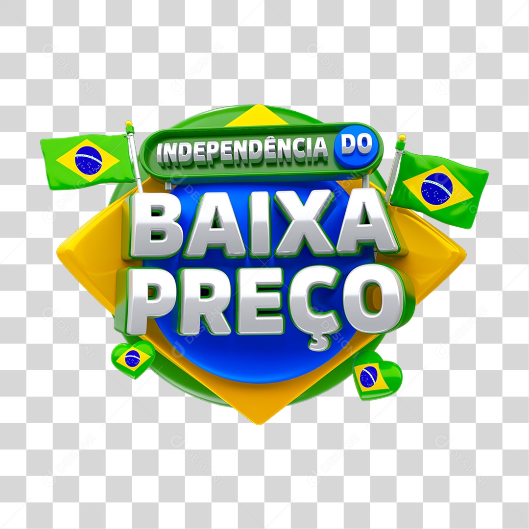 Selo 3D Independência Baixa Preço PNG Transparente