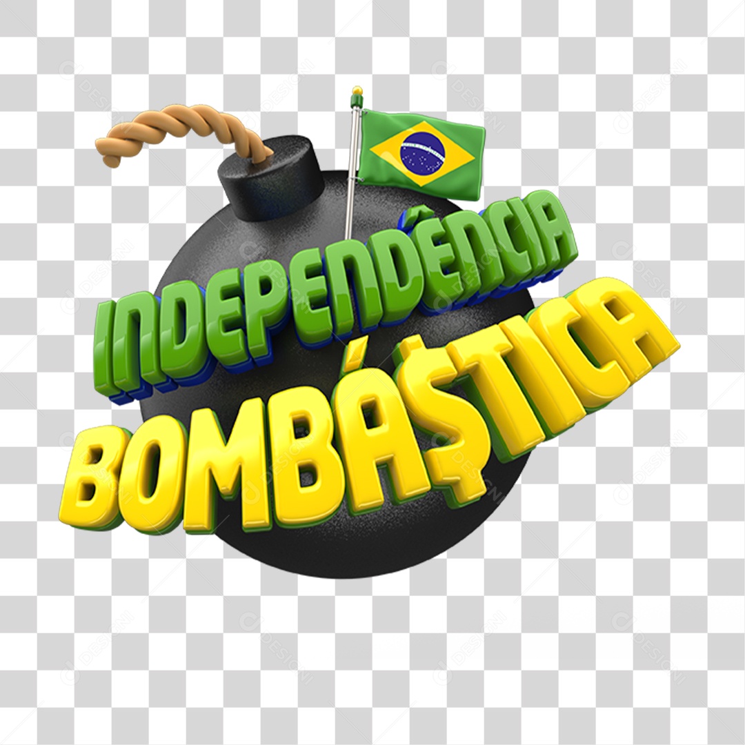 Selo 3D Independência Bombástica PNG Transparente
