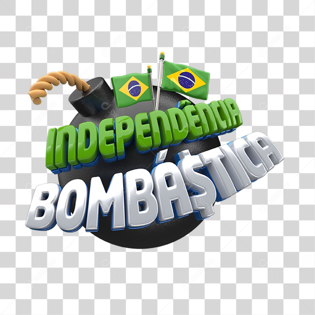 Selo 3D Independência Bombástica PNG Transparente