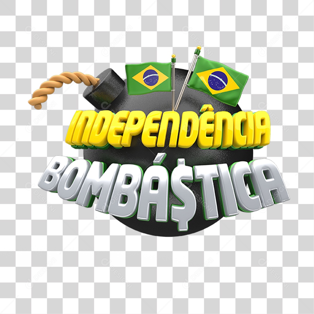 Selo 3D Independência Bombástica PNG Transparente