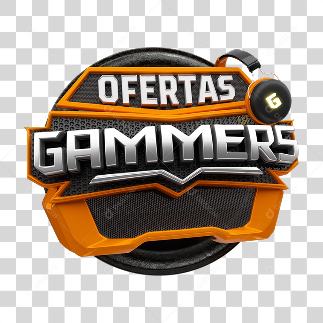 Selo 3D Ofertas Gammers PNG Transparente