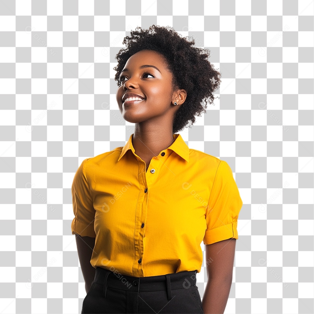 Pessoa com Camisa Amarela PNG Transparente