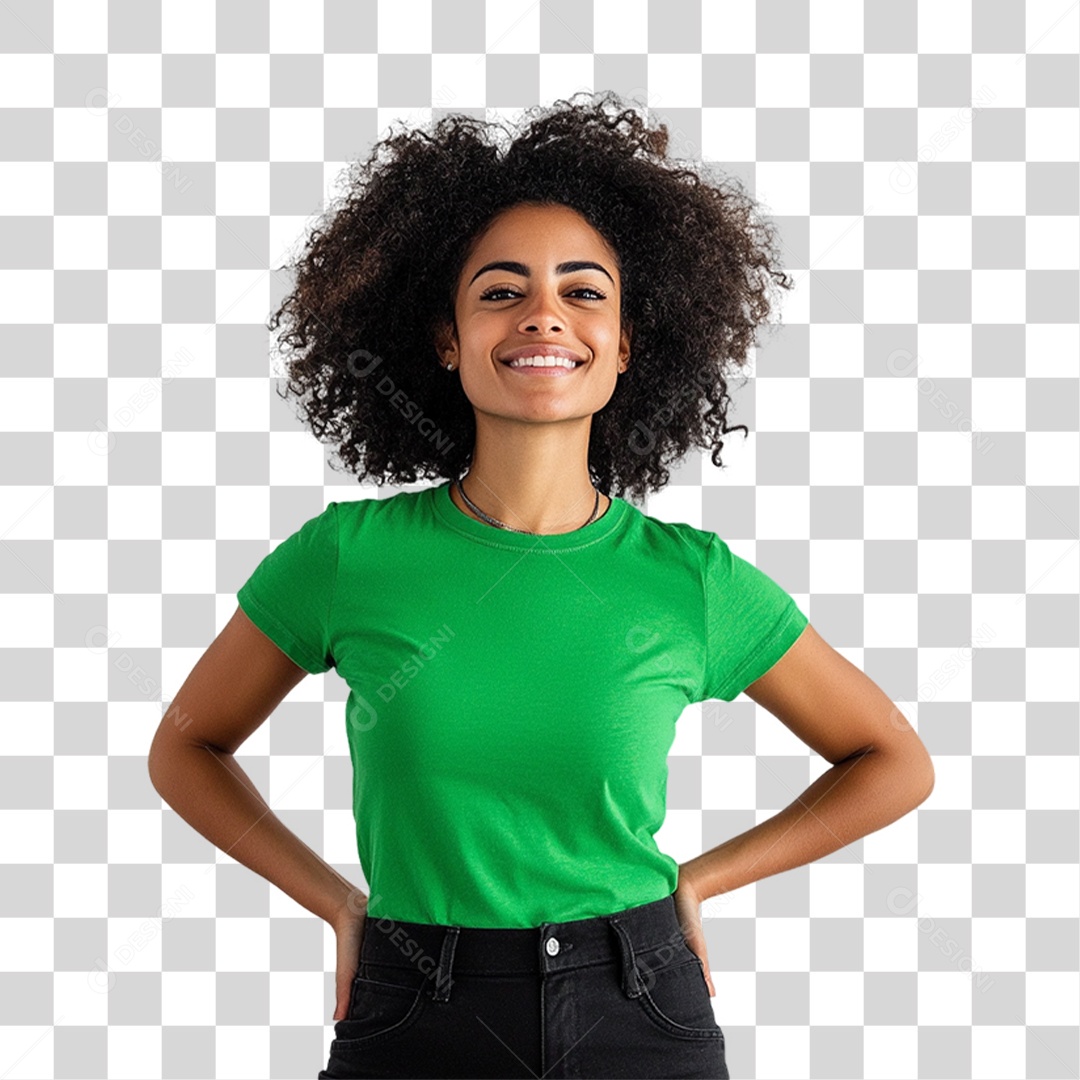 Pessoa com Camisa Verde PNG Transparente