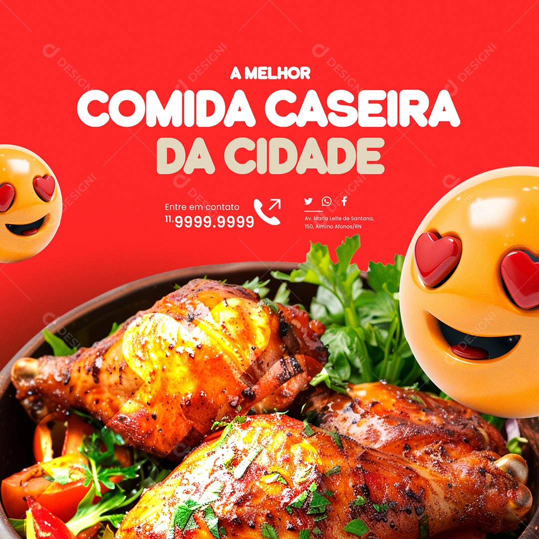 Restaurante a Melho Comida Caseira da Cidade Social Media PSD Editável