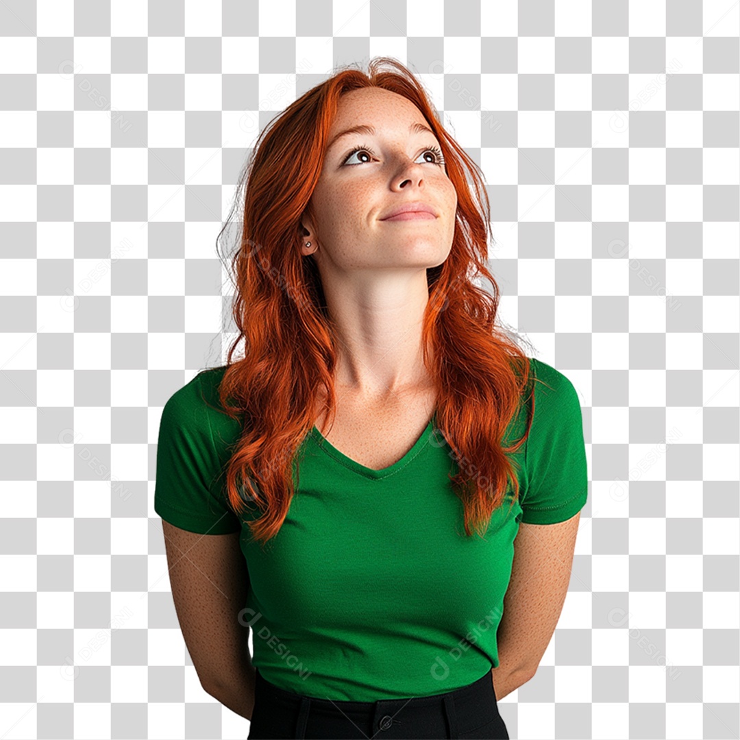 Pessoa com Camisa Verde PNG Transparente