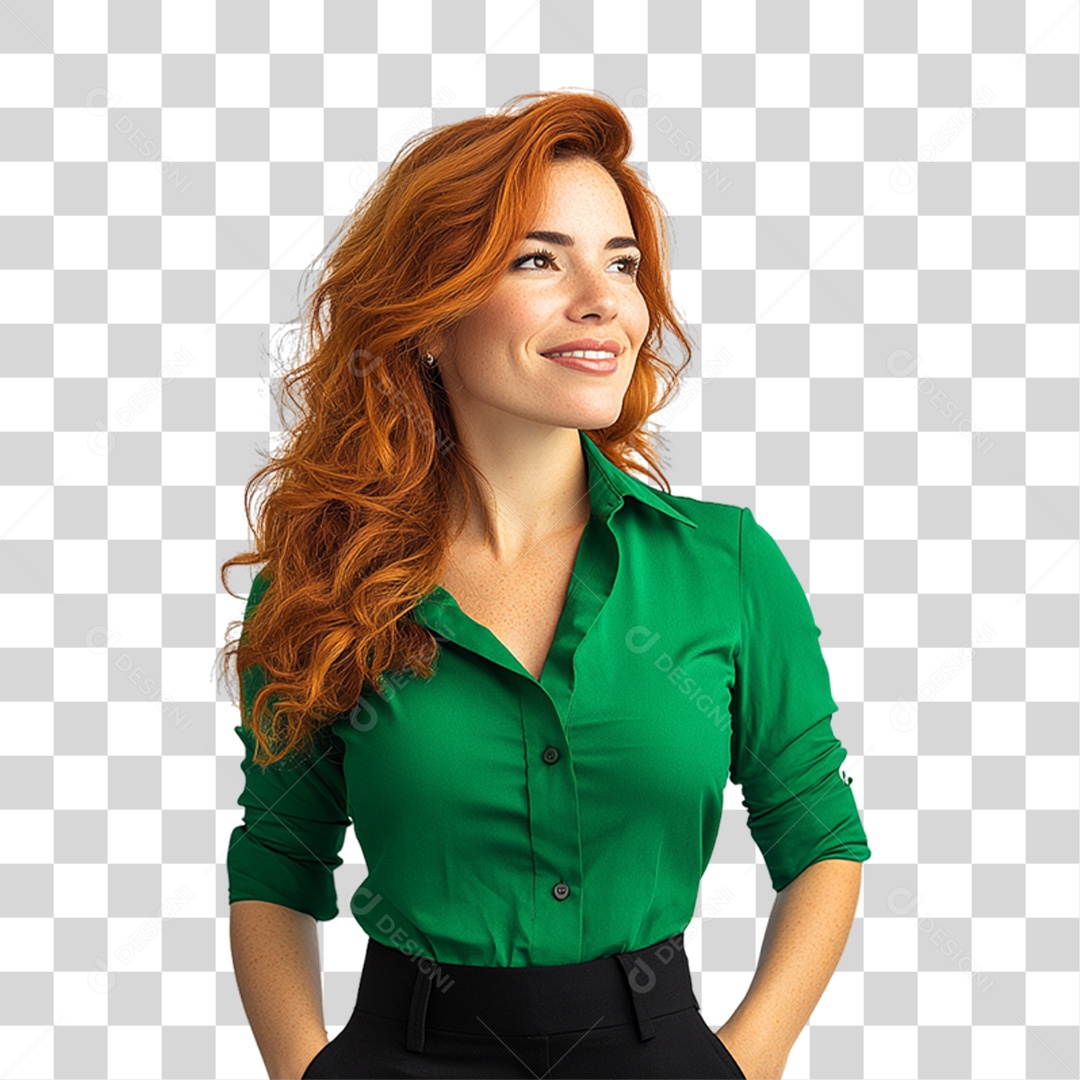 Pessoa com Camisa Verde PNG Transparente