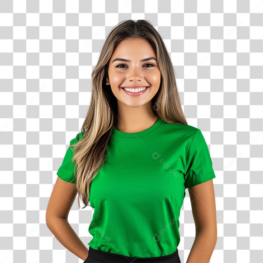 Pessoa com Camisa Verde PNG Transparente