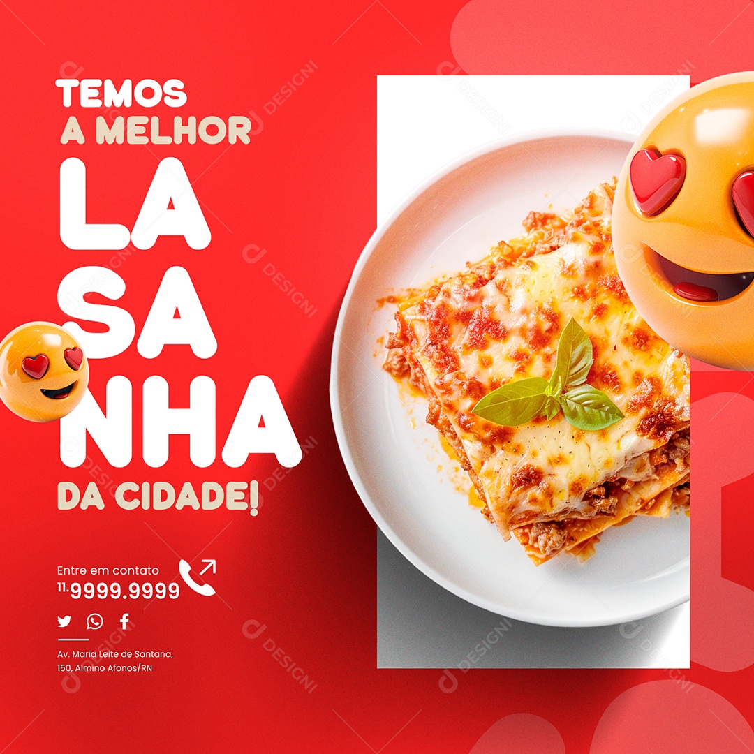 RestauranteTemos a Melhor Lasanha Social Media PSD Editável
