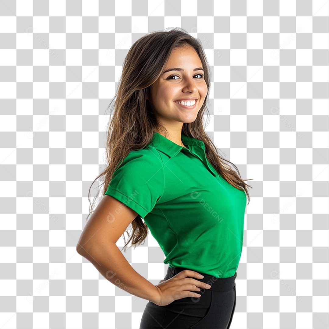 Pessoa com Camisa Verde PNG Transparente