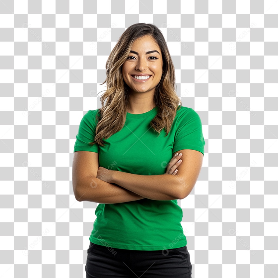 Pessoa com Camisa Verde PNG Transparente