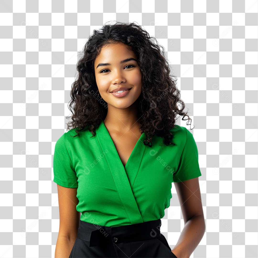 Pessoa com Camisa Verde PNG Transparente