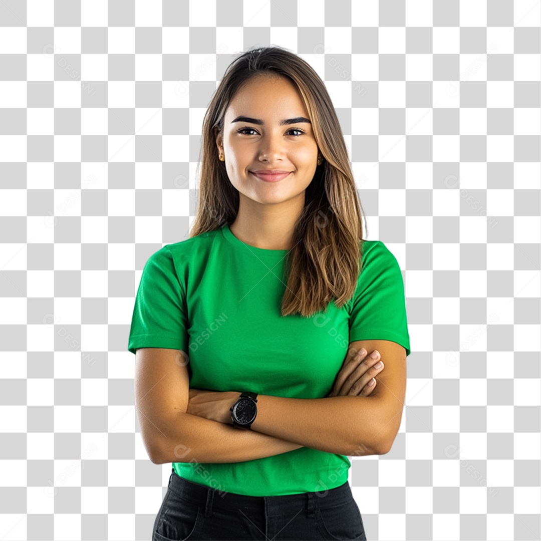 Pessoa com Camisa Verde PNG Transparente