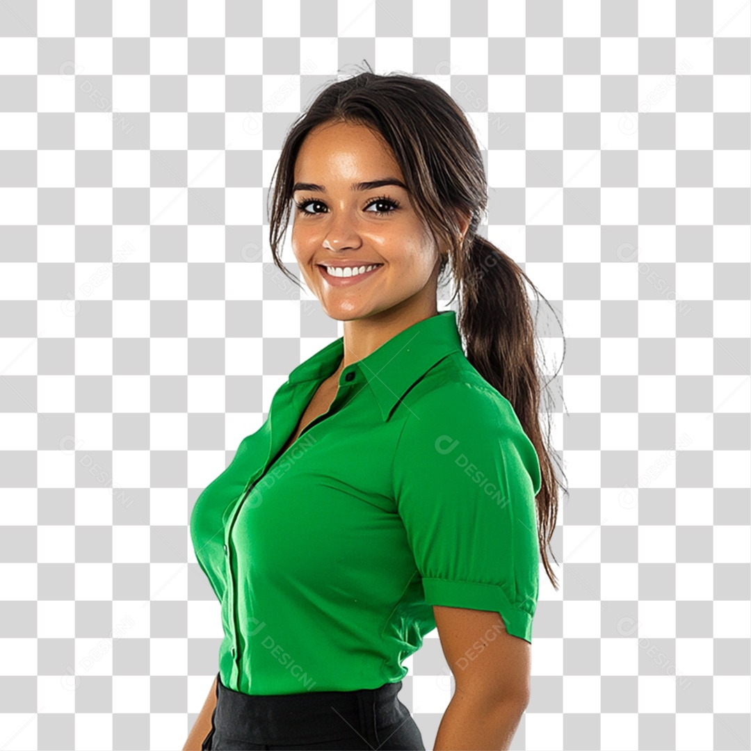 Pessoa com Camisa Verde PNG Transparente