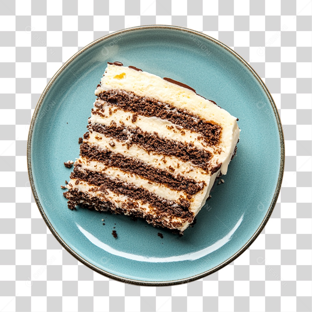 Elemento 3D Bolo no Prato PNG Transparente