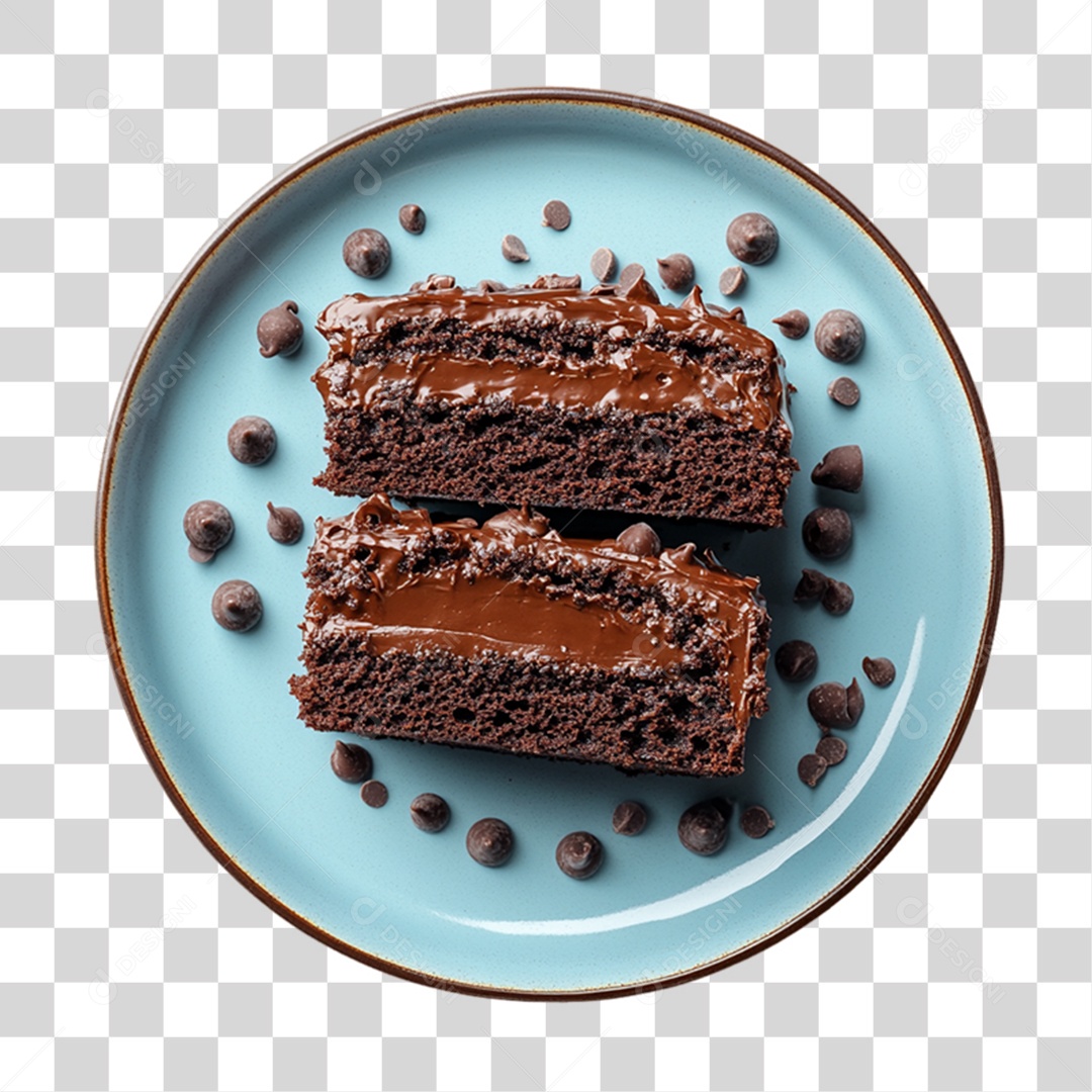 3D Element Cake on PNG Plate Transparent