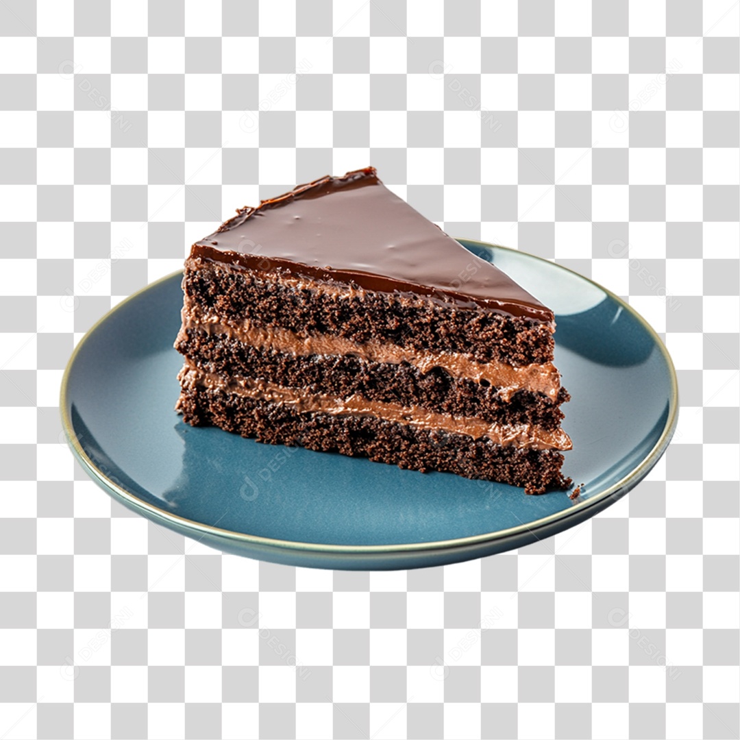Elemento 3D Bolo no Prato PNG Transparente