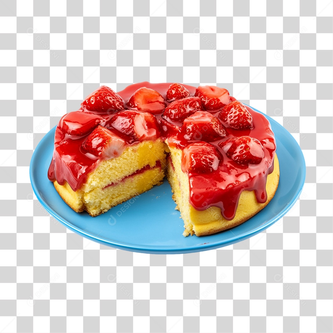 Elemento 3D Bolo no Prato PNG Transparente