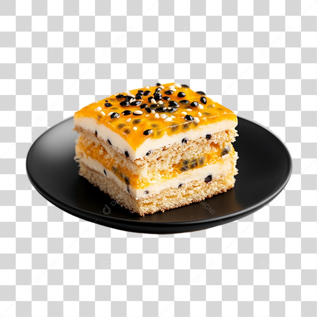 Elemento 3D Bolo no Prato PNG Transparente